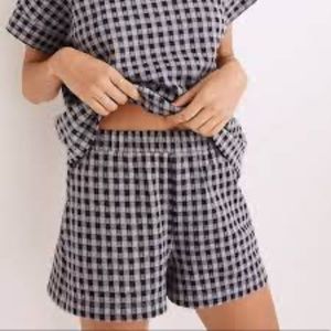 Madewell Gingham Seersucker Matching Set in Faded Lavender Size S